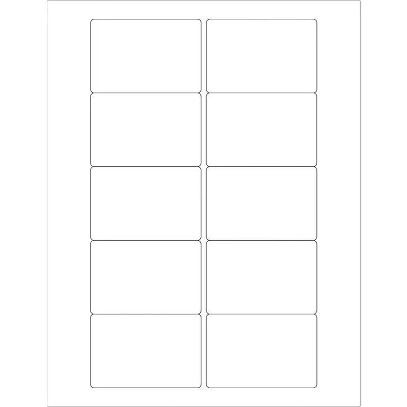 3 x 2" White Rectangle Laser Labels 1000/Case