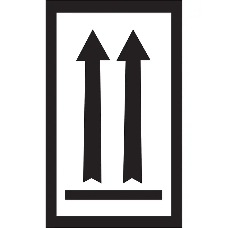 3 x 5" - (Two Black Arrows Over Black Bar) Arrow Labels 500/Roll