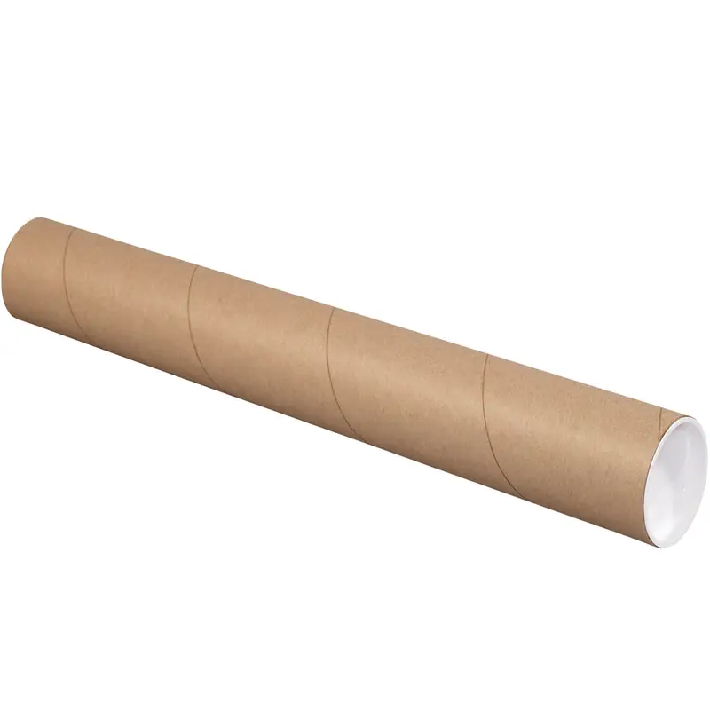 3 x 9 Brown Mailing Tubes With End Caps .060 Gauge 24/Case
