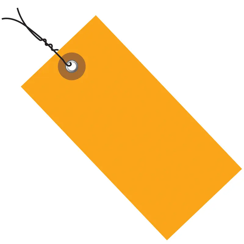 4 3/4 x 2 3/8 Pre-Wired Orange Tyvek Shipping Tags 100/Case