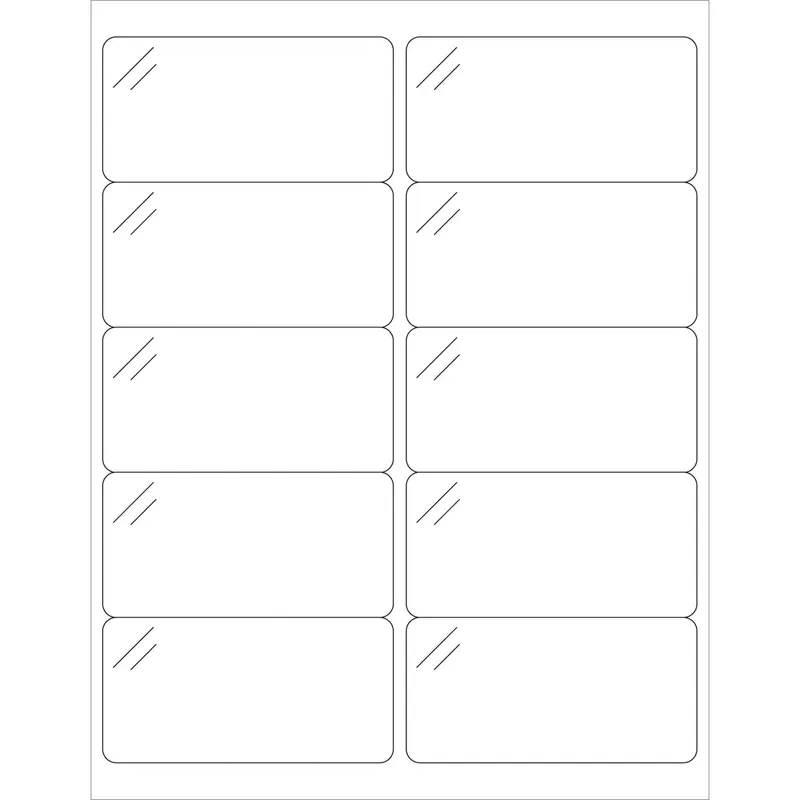 4 x 2" Crystal Clear Rectangle Laser Labels 1000/Case