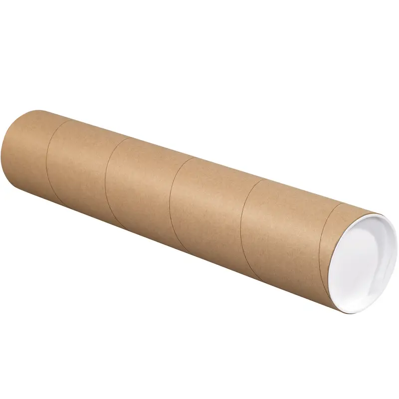 4 x 36 Brown Mailing Tubes With End Caps .080 Gauge 15/Case