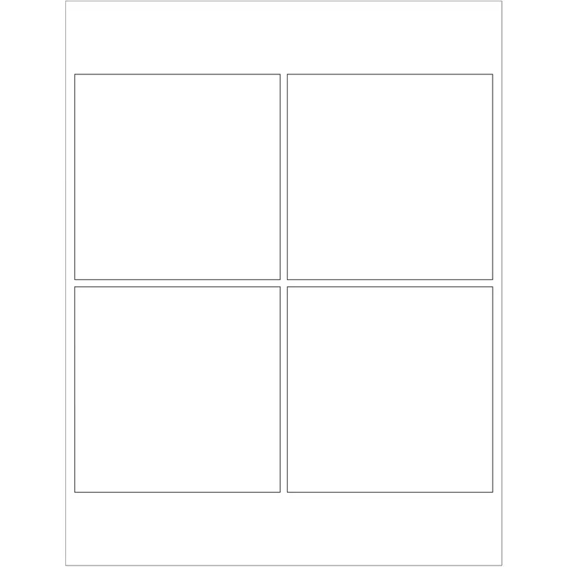 4 x 4" White Rectangle Laser Labels 400/Case
