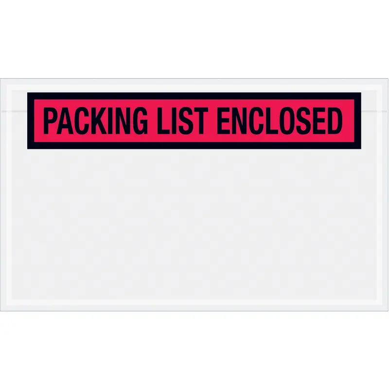 4-1/2 x 7 1/2 Packing List Enclosed Envelopes (Panel Face) - RED 1000/Case