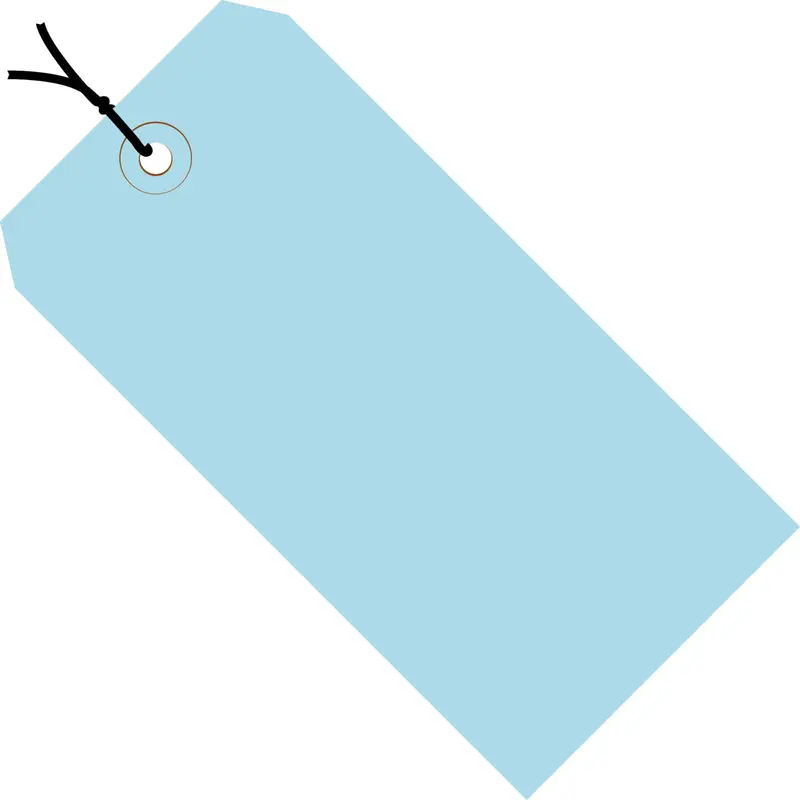 4-1/4 x 2-1/8 Pre-Strung Light Blue Tags (THICK BOARD - 13 POINT) 1000/Case