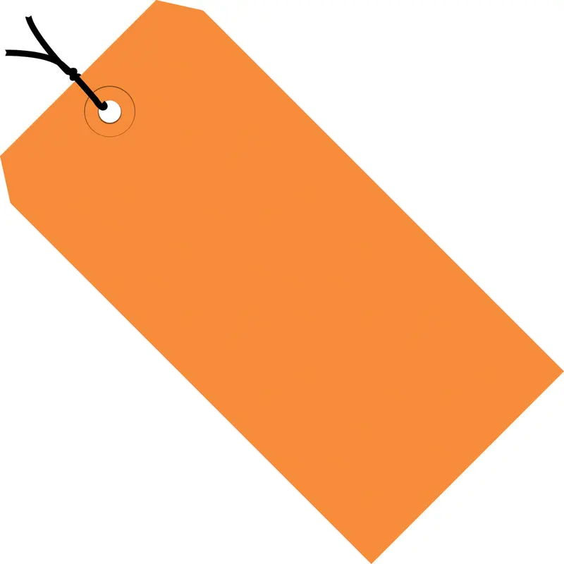 4-1/4 x 2-1/8 Pre-Strung Orange Tags (THICK BOARD - 13 POINT) 1000/Case