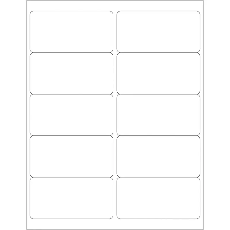 4 x 2" Glossy White Rectangle Laser Labels 1000/Case