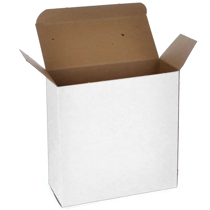 5 1/4 x 2 1/4 x 5 1/4 White 24pt 1-pc Chipboard Folding Carton 250/Case