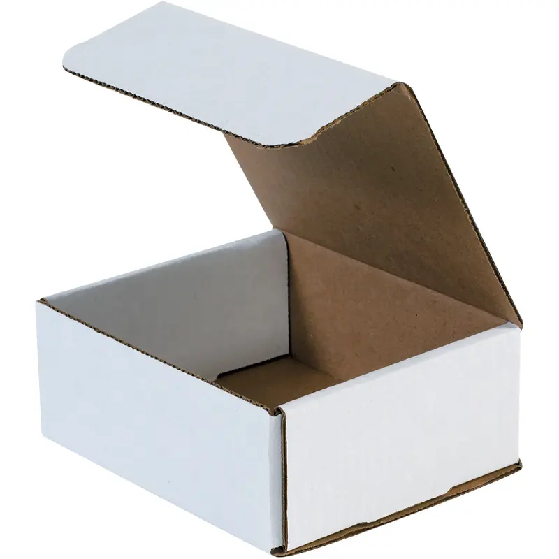 6 3/16 x 5 3/8 x 2 1/2 White Corrugated Mailers 50/Bundle
