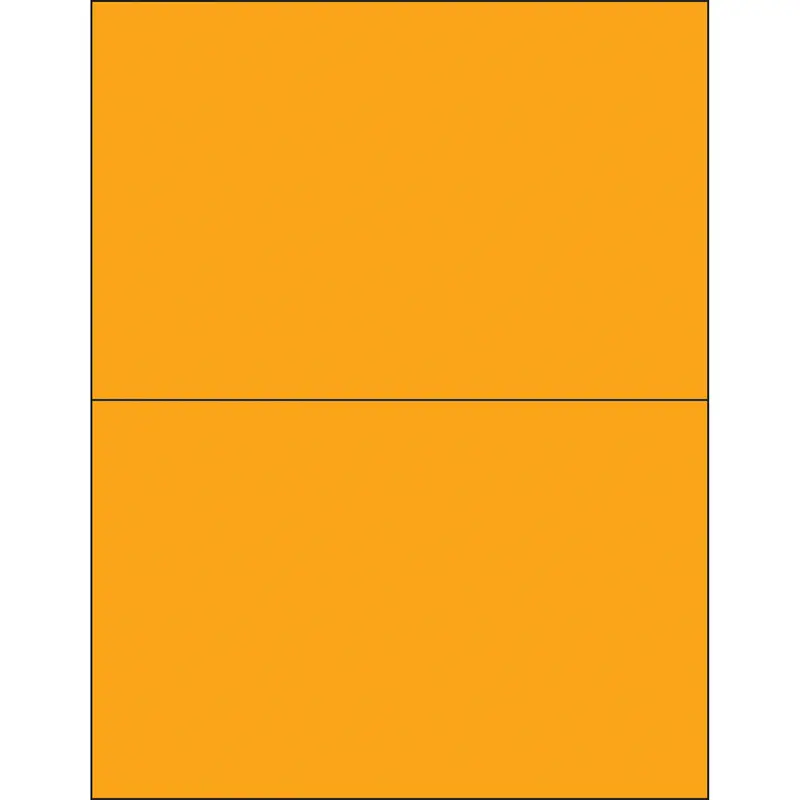 8 1/2 x 5 1/2" Fluorescent Orange Removable Rectangle Laser Labels 200/Case