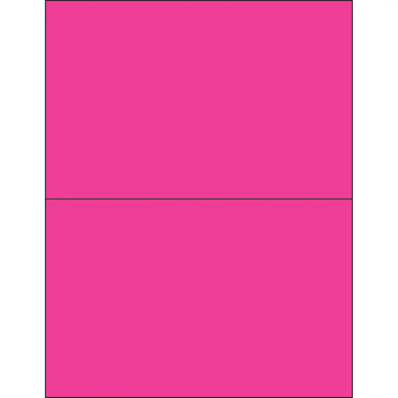 8 1/2 x 5 1/2" Fluorescent Pink Removable Rectangle Laser Labels 200/Case