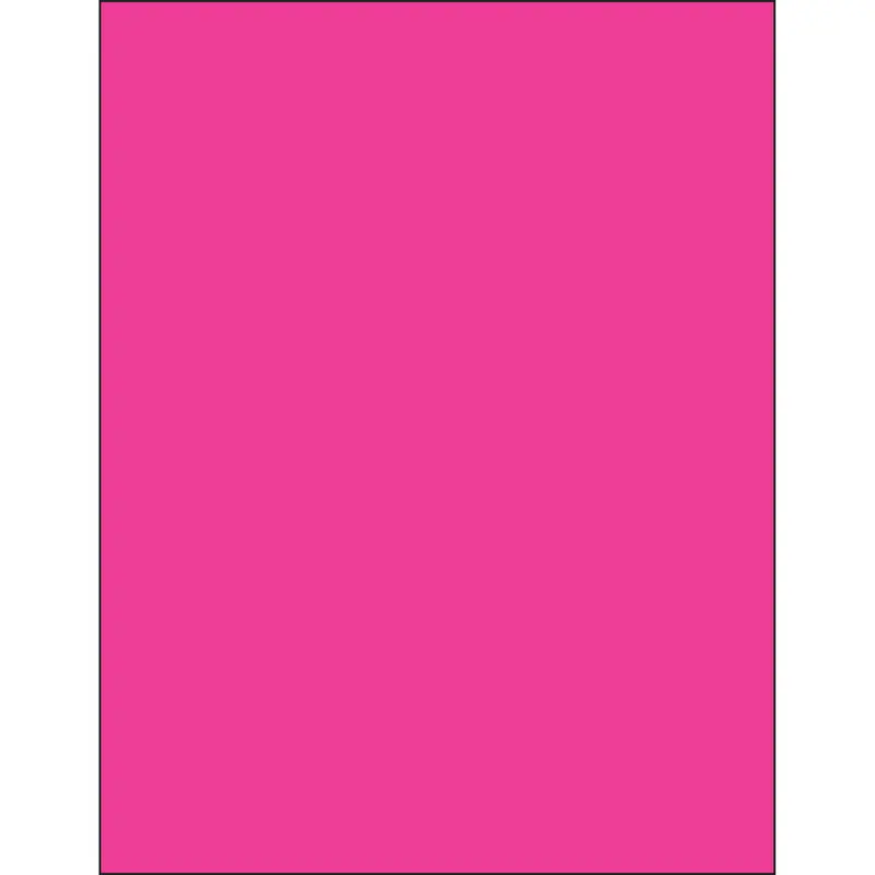 8 1/2 x 11" Fluorescent Pink Rectangle Laser Labels 100/Case