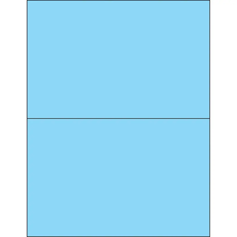 8 1/2 x 5 1/2" Fluorescent Pastel Blue Rectangle Laser Labels 200/Case