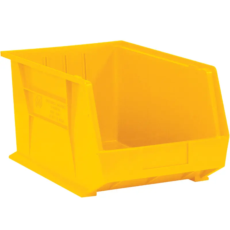 8 1/4 x 14 3/4 x 7 Yellow Plastic Bin Boxes 12/Case