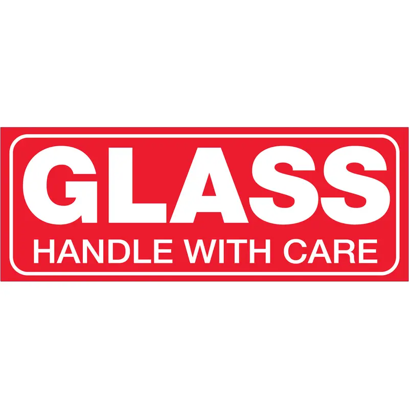 Glass Handle with Care Labels (1.5 x 4) 500/Roll