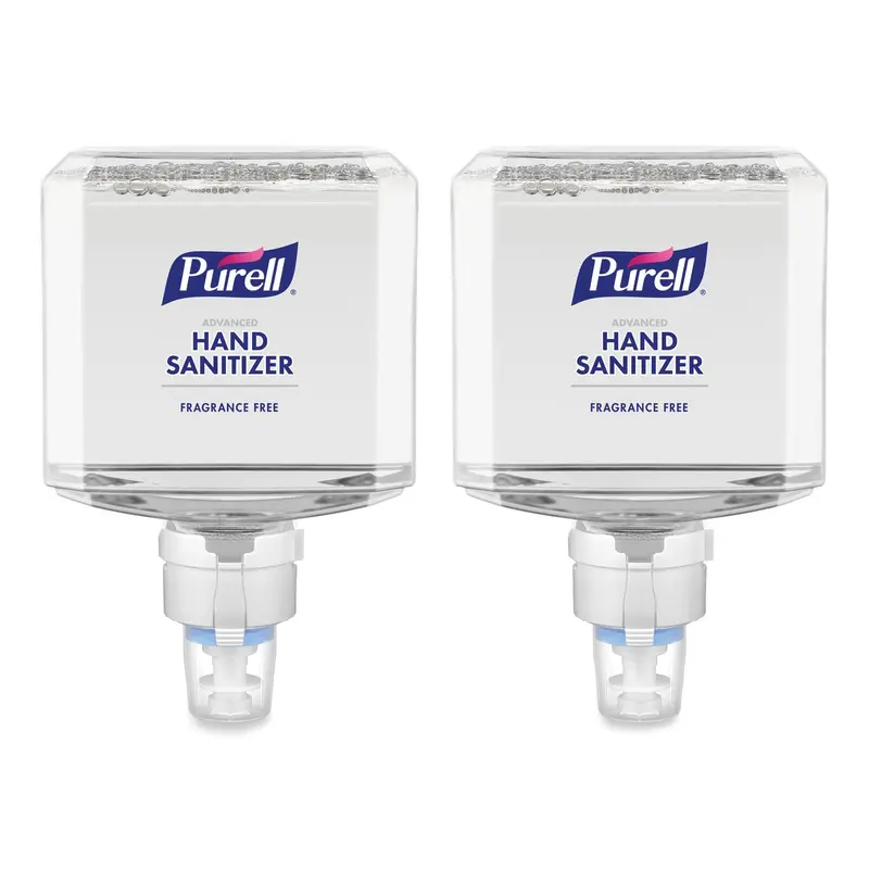 Advanced Hand Sanitizer Gentle and Free Foam, 1,200 mL Refill, Fragrance-Free, For ES8 Dispensers, 2/Carton