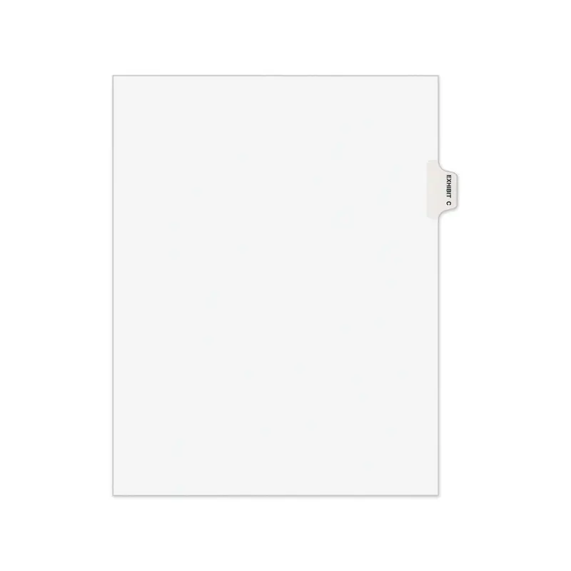 Avery-Style Preprinted Legal Side Tab Divider, 26-Tab, Exhibit C, 11 x 8.5, White, 25/Pack, (1373)