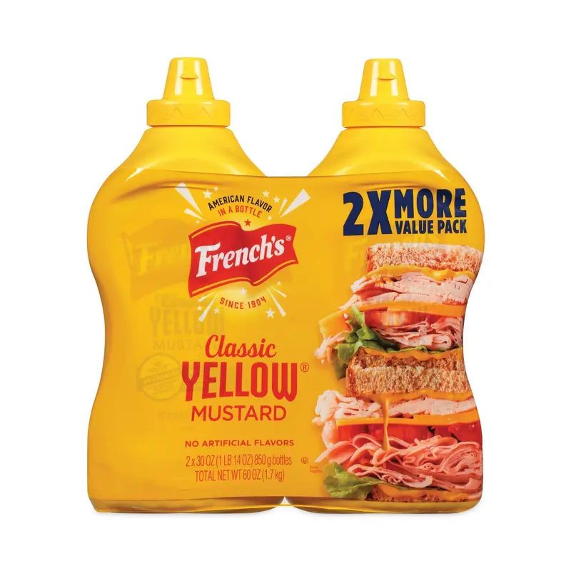 Classic Yellow Mustard, 30 oz Bottle, 2/Pack