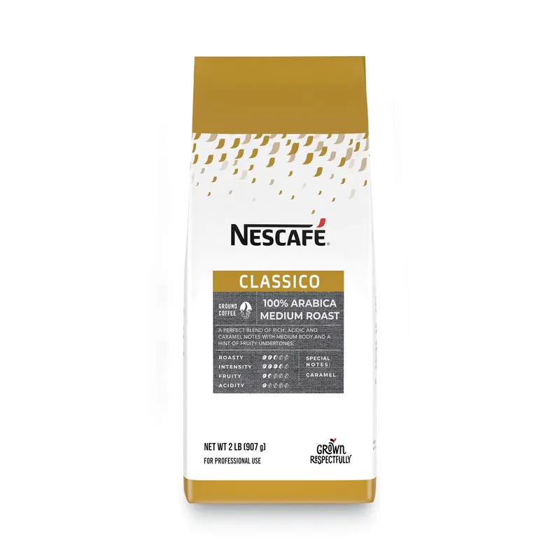 Classico 100% Arabica Roast Ground Coffee, Medium Blend, 2 lb Bag, 6/Carton