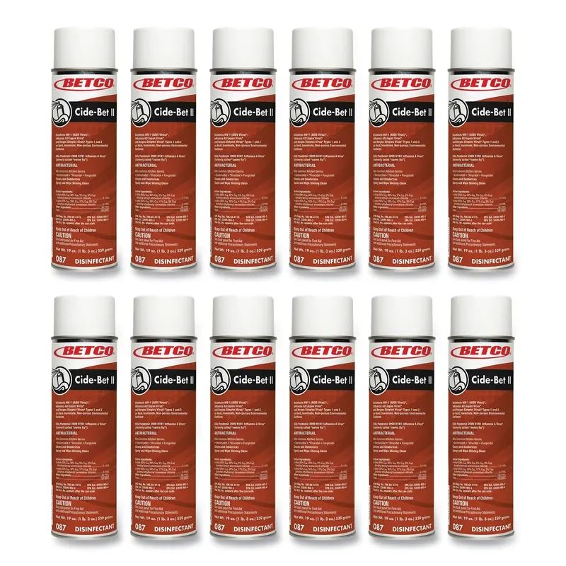 Cide-Bet II Aerosol Disinfectant Spray, Floral Scent, 19 oz Aerosol Spray, 12/Carton