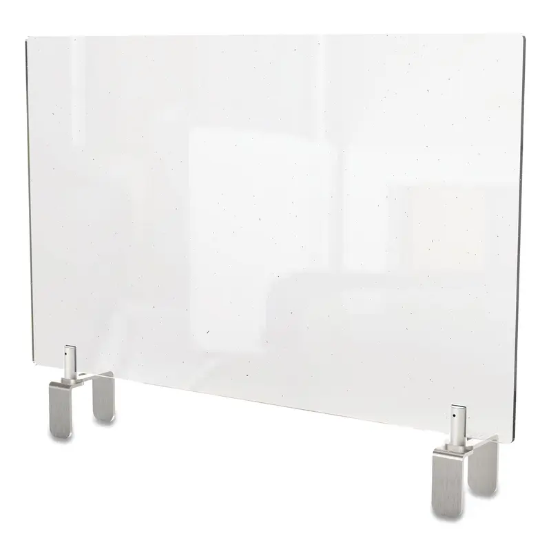 Clear Partition Extender with Attached Clamp, 36 x 3.88 x 18, Thermoplastic Sheeting