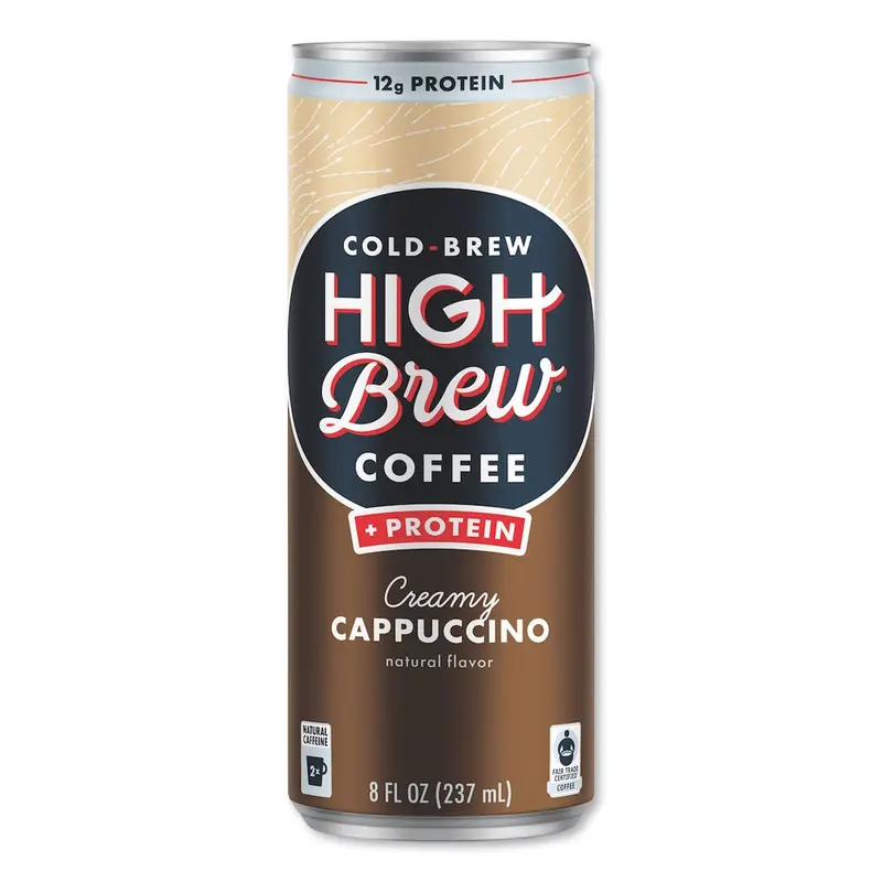 Cold Brew Coffee   Protein, Creamy Cappuccino, 8 oz Can, 12/Pack