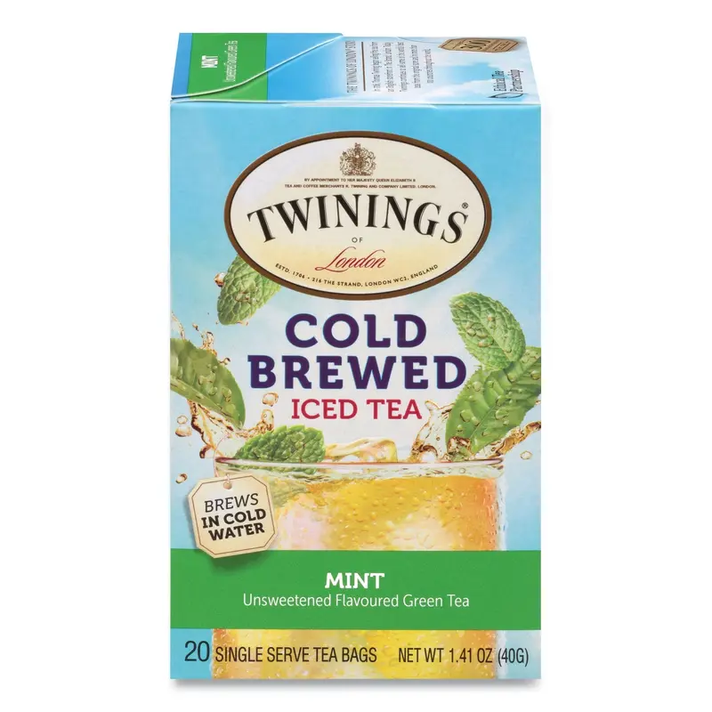 Cold Brew Iced Tea Bags, Mint, 0.07 oz Tea Bag, 20/Box