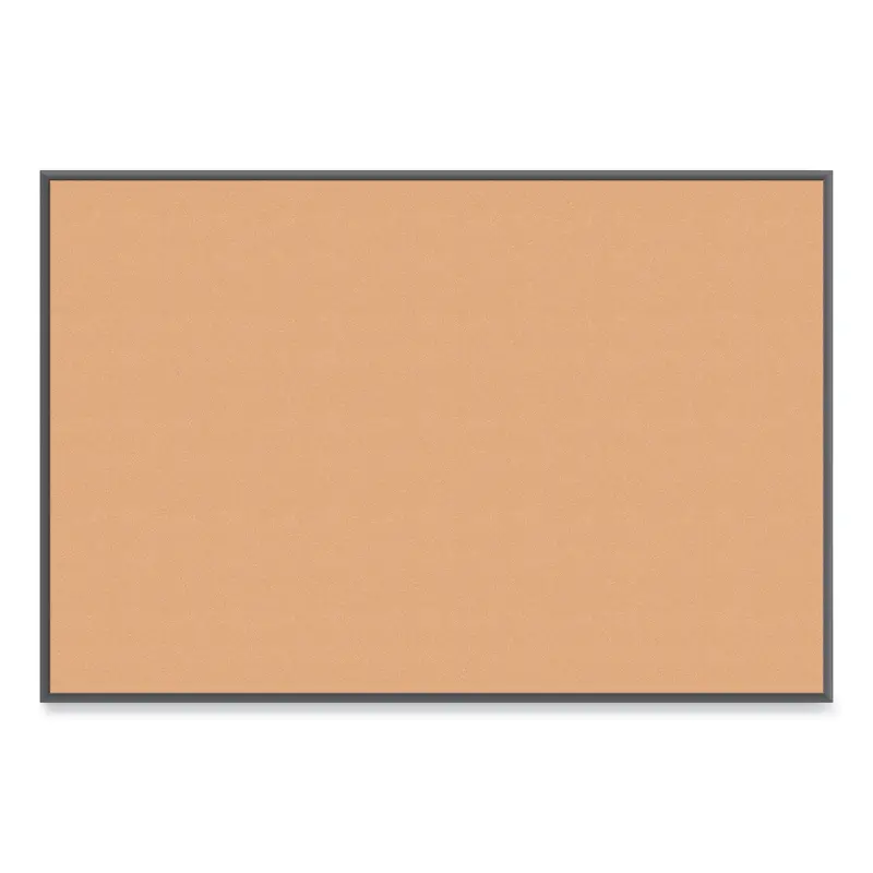 Cork Bulletin Board with Black Aluminum Frame, 70 x 47, Tan Surface