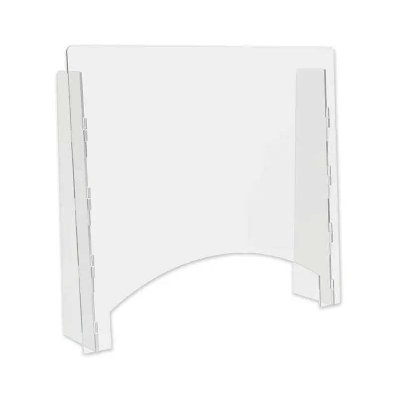 Counter Top Barrier with Pass Thru, 27" x 6" x 23.75", Polycarbonate, Clear, 2/Carton