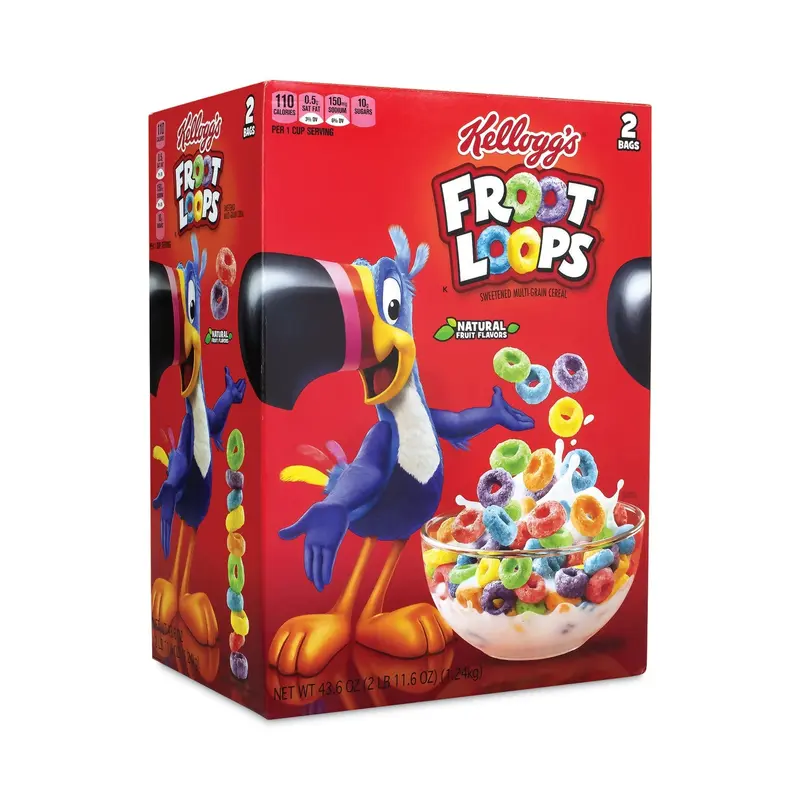 Froot Loops Breakfast Cereal, 43 oz Bag, 2 Bags/Box