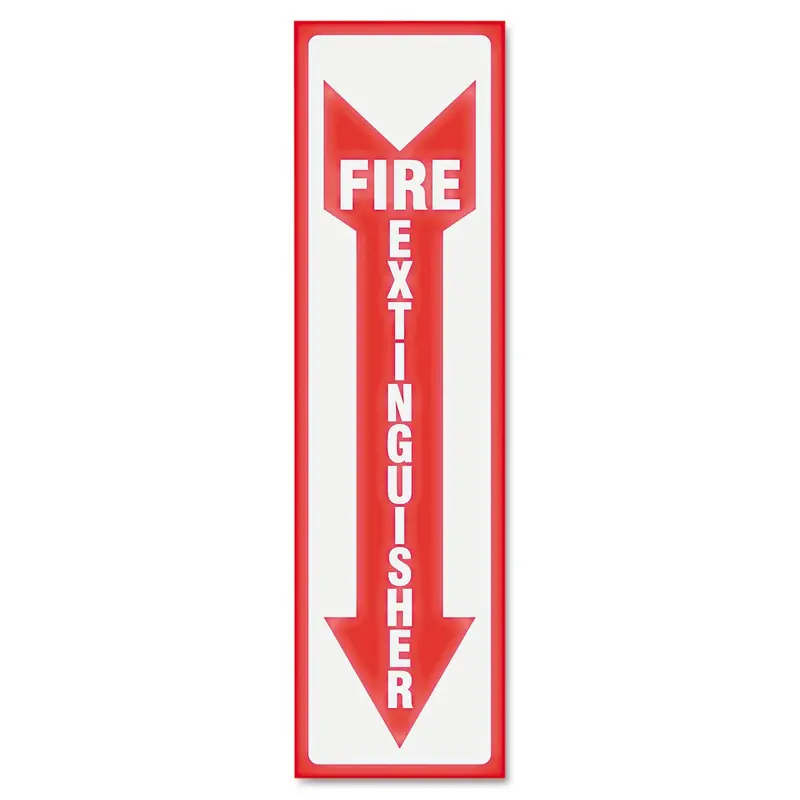 Glow In The Dark Sign, 4 x 13, Red Glow, Fire Extinguisher
