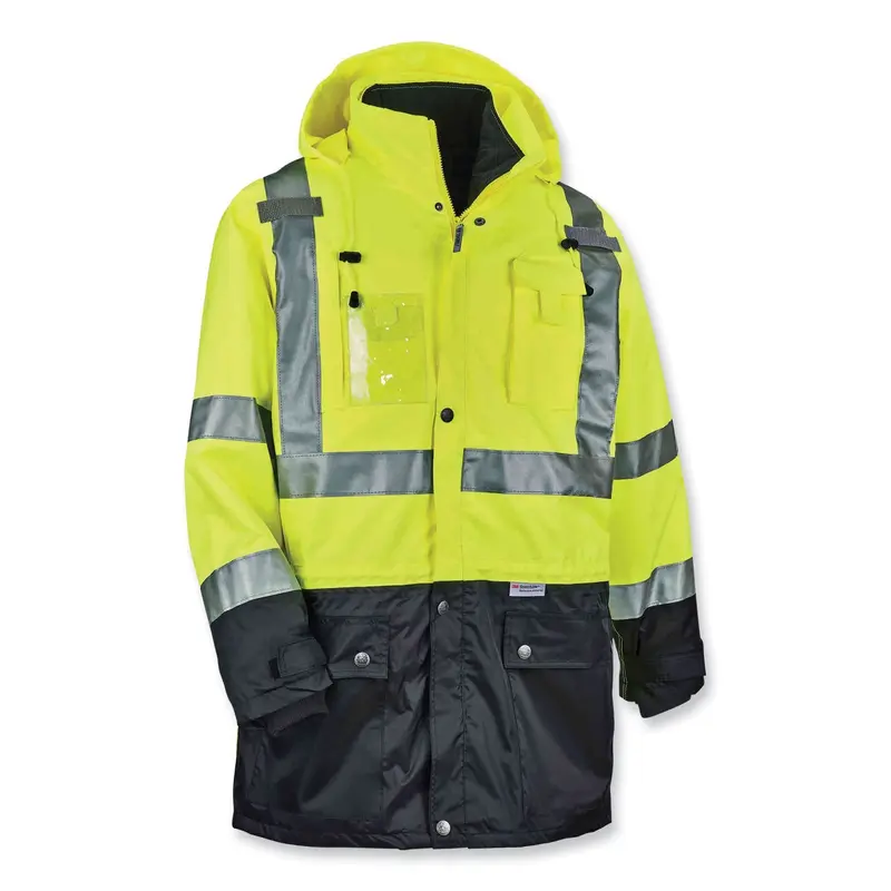 GloWear 8388 Class 3/2 Hi-Vis Thermal Jacket Kit, X-Large, Lime