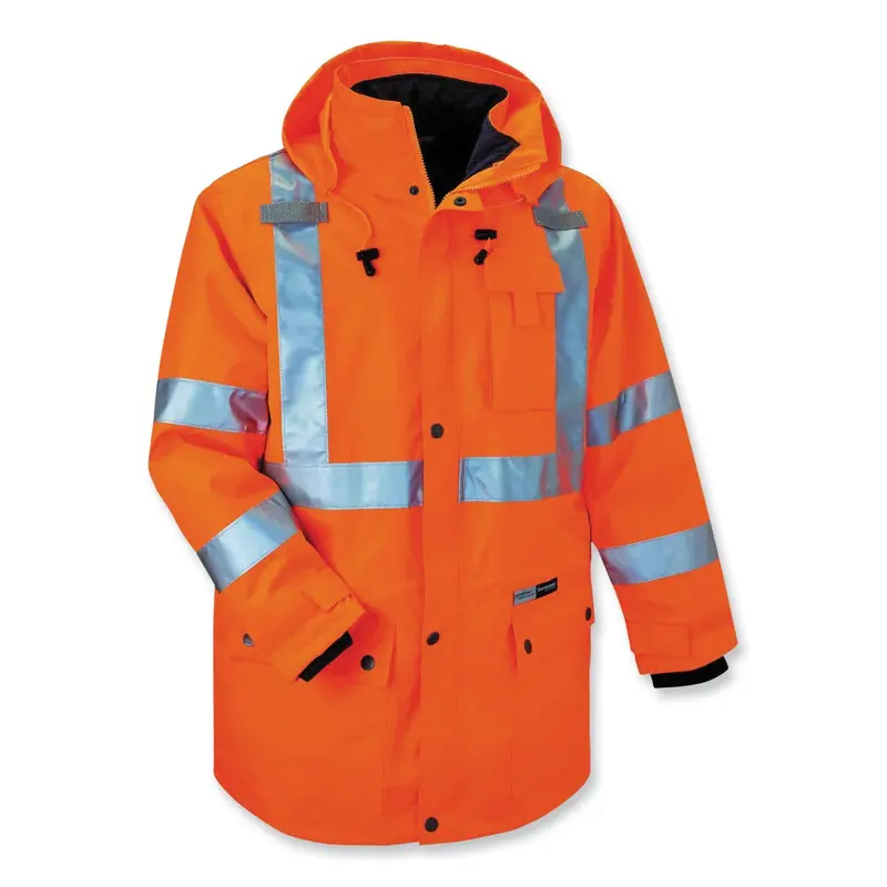 GloWear 8385 Class 3 Hi-Vis 4-in-1 Jacket, 2X-Large, Orange