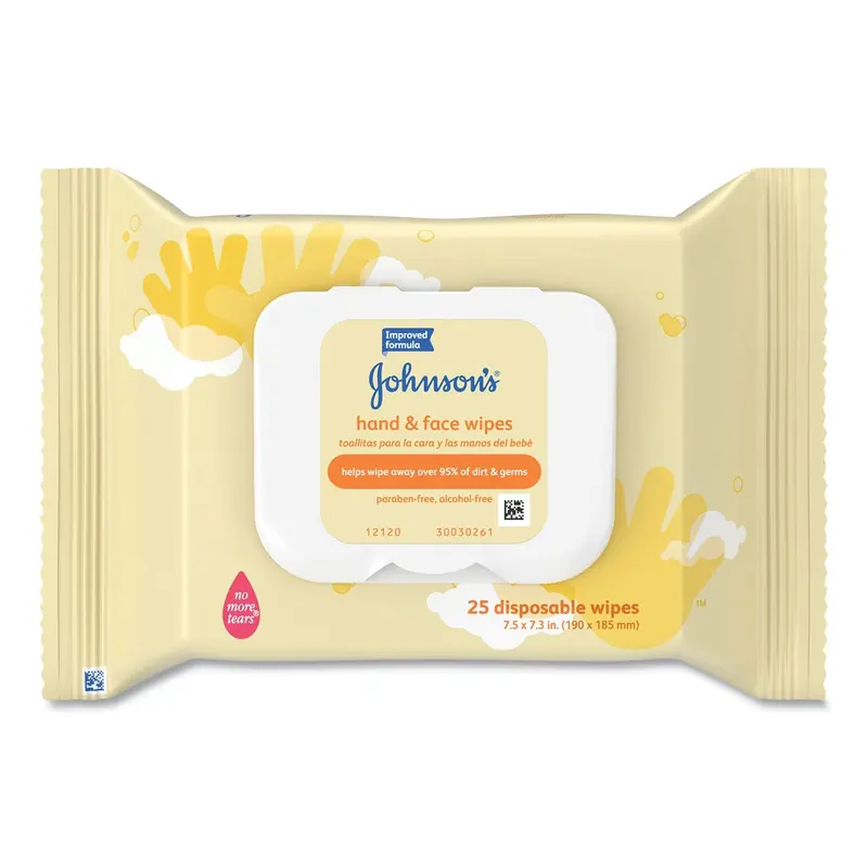 Hand and Body Wipes, Travel Pack, 1-Ply, Nonwoven Fiber, 7.3 x 7.5, Unscented, White, 25 Wipes/Pack