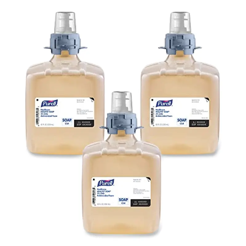 Healthcare HEALTHY SOAP 2% CHG Antimicrobial Foam, for CS4 Dispensers, Fragrance-Free, 1,250 mL, 3/Carton