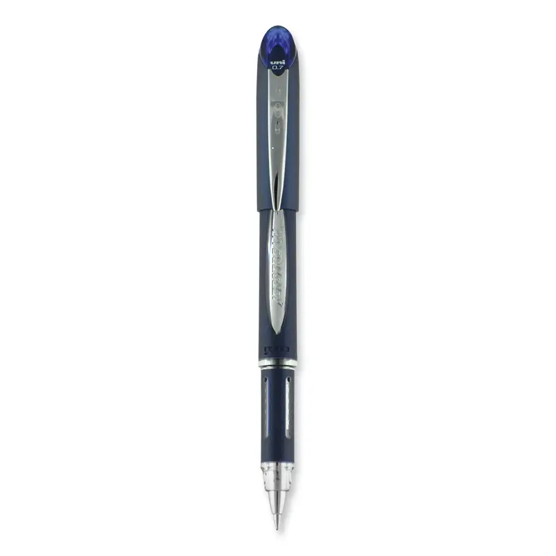 Jetstream Hybrid Gel Pen, Stick, Fine 0.7 mm, Blue Ink, Blue/Silver Barrel