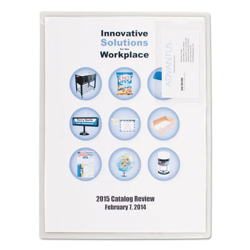 Kleer-File Poly Folder with ID Pocket, Letter Size, Transparent