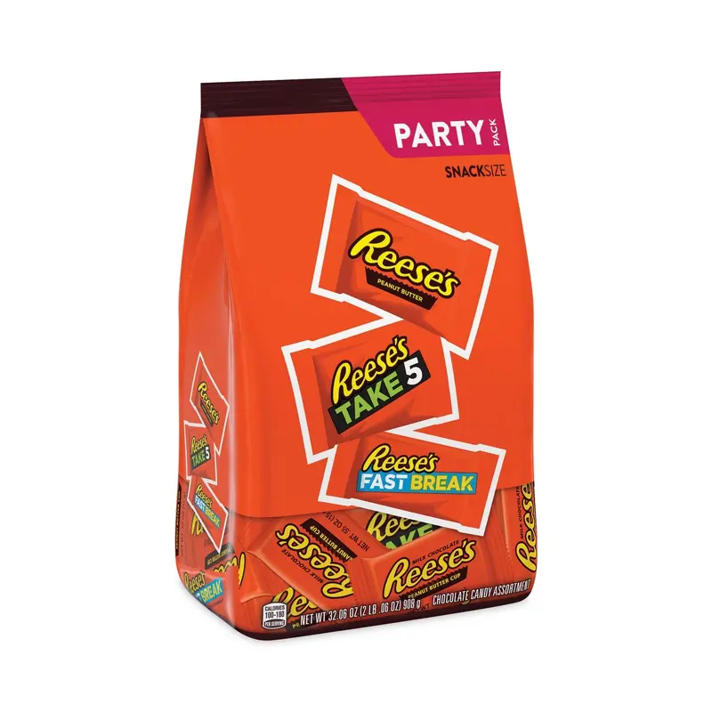 Milk Chocolate Peanut Butter Assortment Snack Size Candy, Individually Wrapped, 32.06 oz Bag
