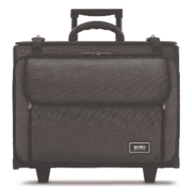 Morgan Recycled Rolling Catalog Case, Fits Devices Up to 17.3", 18.13 x 7.13 x 13.5, Black/Gray