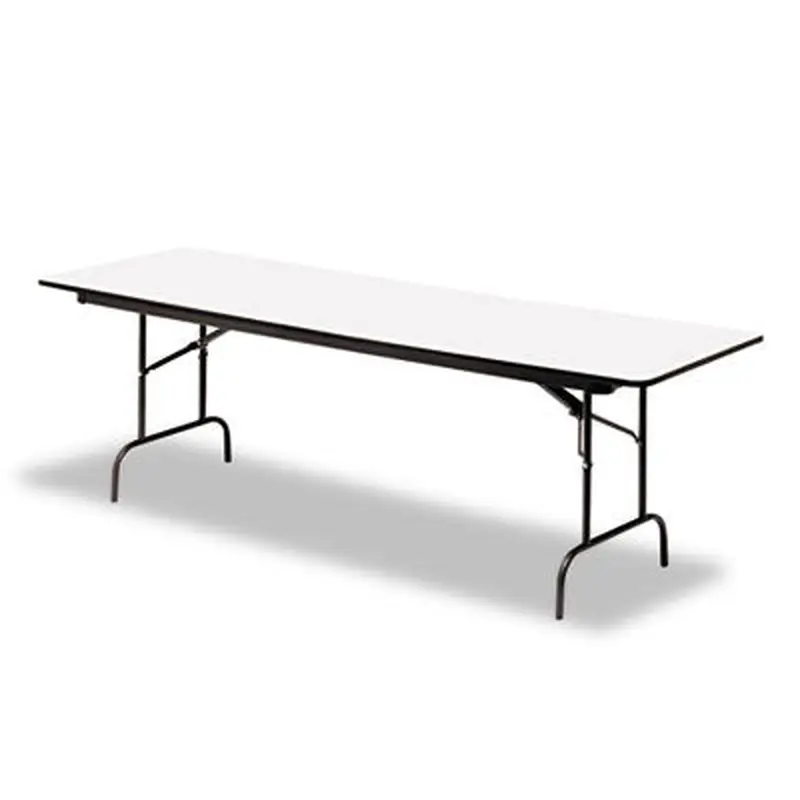 OfficeWorks Commercial Wood-Laminate Folding Table, Rectangular, 72" x 30" x 29", Gray/Charcoal