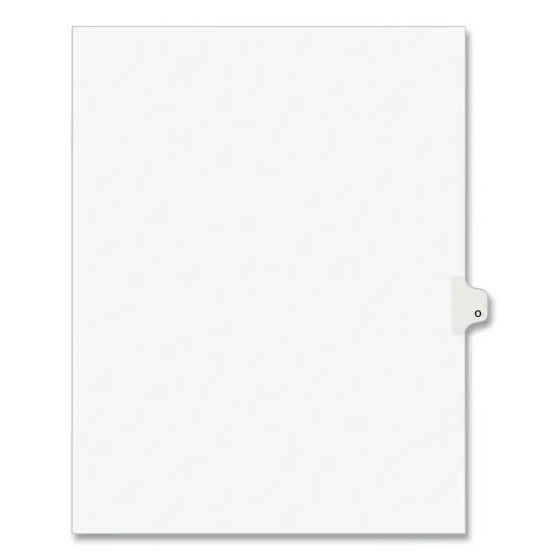 Preprinted Legal Exhibit Side Tab Index Dividers, Avery Style, 26-Tab, O, 11 x 8.5, White, 25/Pack, (1415)