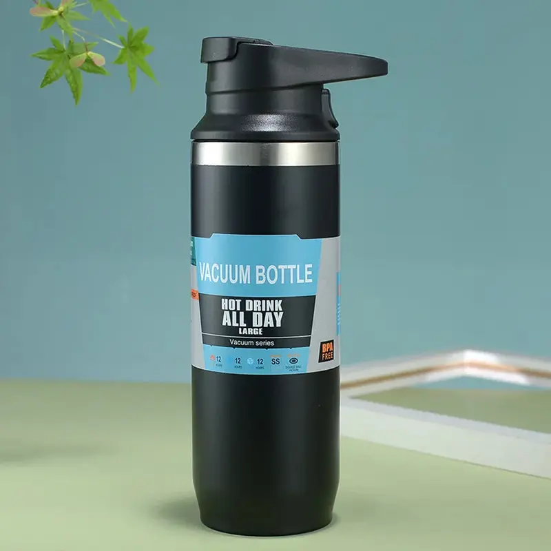 (Net) 500ML Stainless Steel Vacuum Cup - Stay Refreshed Anytime, Anywhere / 100445Black