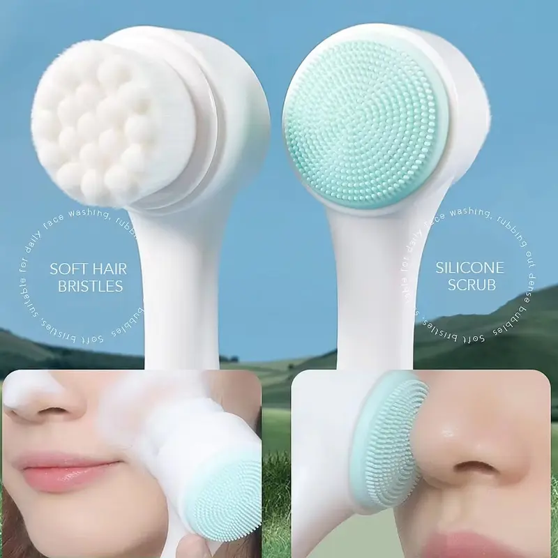 (NET) Double side Manual Facial Cleansing BrushOrange