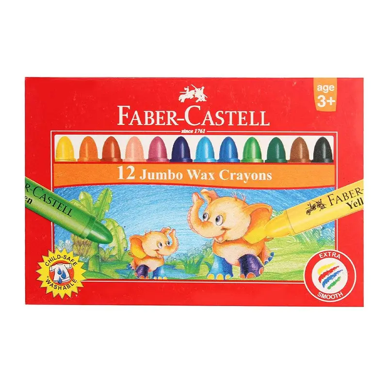 (NET) Faber Castell Jumbo Wax Crayons 105mm - 12 colors / 237120