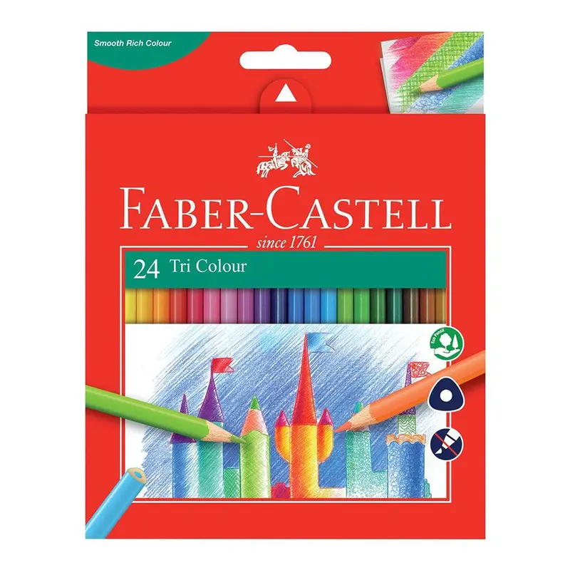 (NET) Faber Castell Tri Color Pencils 24 Color / 58554