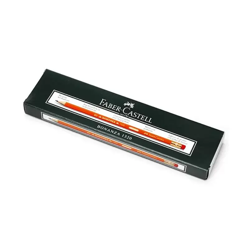 (NET) Faber Castell Blacklead Pencil With Rubber HB Yellow - 12 Pieces / 210093