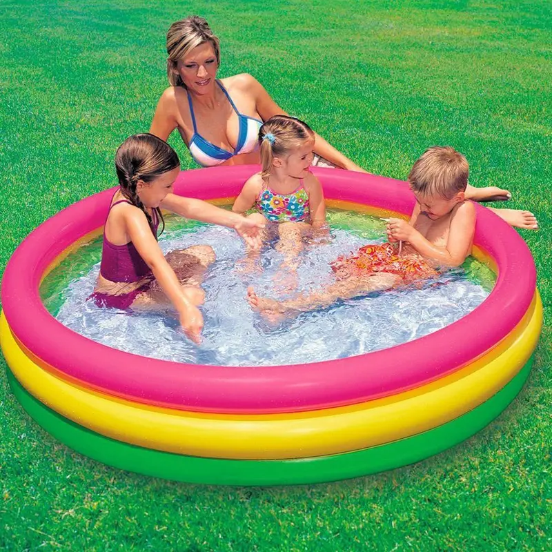 (NET) Intex  3-Hoop Inflatable Paddling Pool