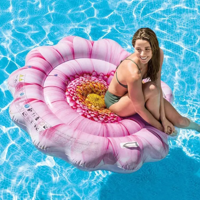 (NET) Intex 58787EU Pink Margarita Mat with Handles 1.42 x 1.42 m