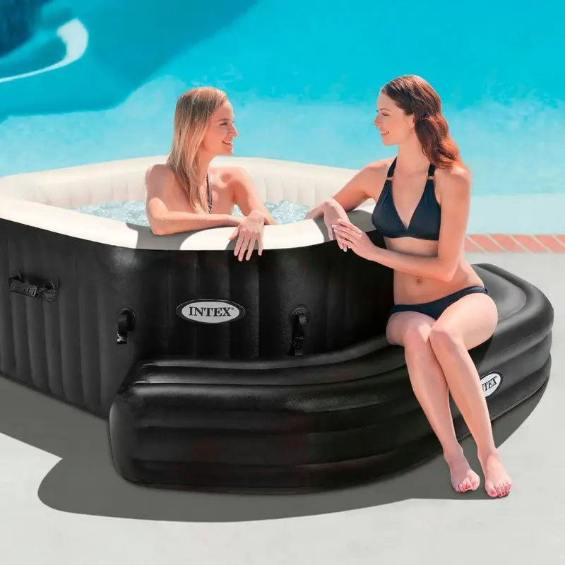 (NET) INTEX 28510 SPA Inflatable Bench Octagon - Black 2.11 X 0.66 X 0.34M