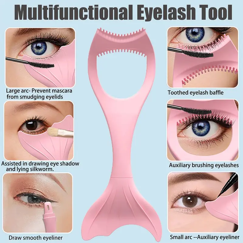 (NET) Mermaid Mascara Guard, Silicone Mascara Shield ApplicatorAqua